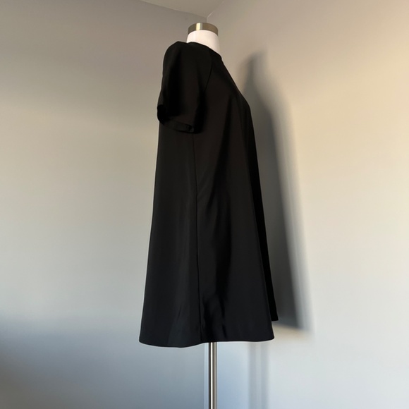 And Other Stories High Neck Black Polyester Scuba A-line Casual Shortsleev Dress - Picture 5 of 14